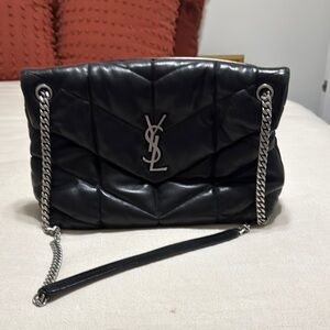 Saint Laurent Black Quilted Shoulder Bag